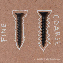 Phillips bugle head fine thread/coarse thread drywall screws with black phosphated